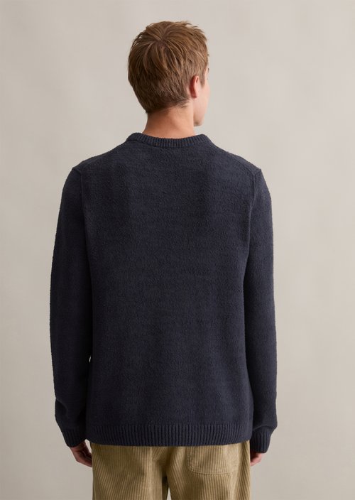 Bouclé knit sweater relaxed — Blue Depths