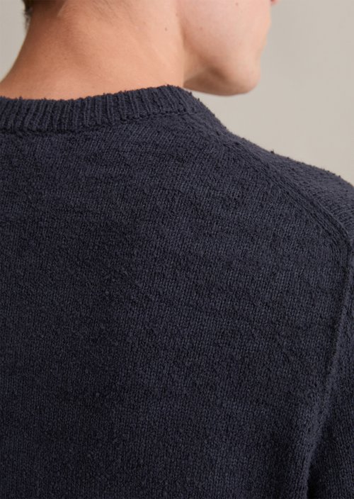 Bouclé knit sweater relaxed — Blue Depths