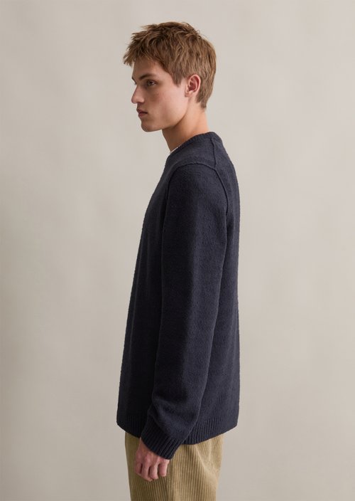 Bouclé knit sweater relaxed — Blue Depths
