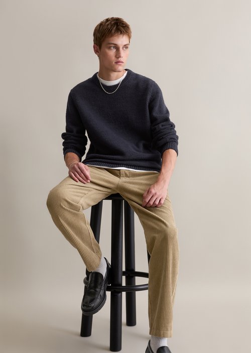Bouclé knit sweater relaxed — Blue Depths