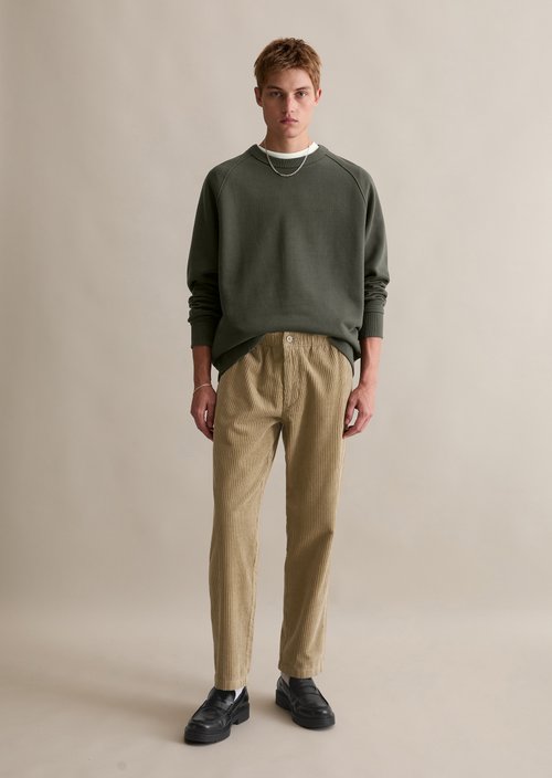 Tapered corduroy jogging pants — Pale Khaki