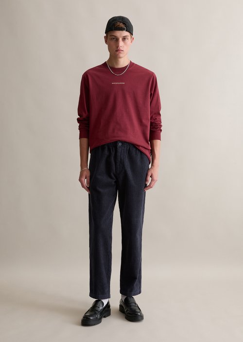 Tapered corduroy jogging pants — Blue Depths