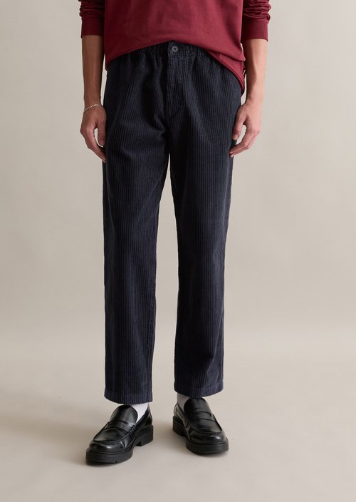 Tapered corduroy jogging pants — Blue Depths