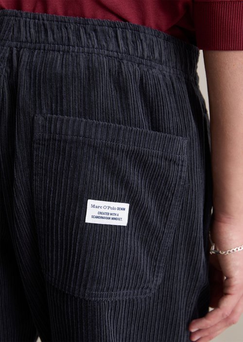 Tapered corduroy jogging pants — Blue Depths