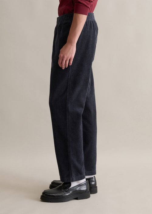 Tapered corduroy jogging pants — Blue Depths