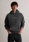 Hoodie relaxed made from pure organic cotton - black | Hooded