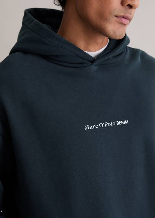 Hoodie relaxed Navy Teal en vue détaillée