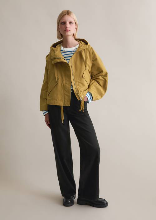 Outdoor jacket relaxed Golden Ocher in front view