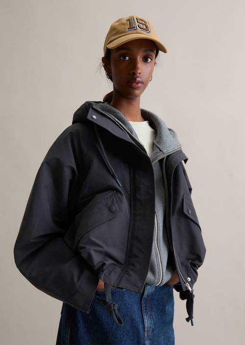 Outdoor jacket relaxed Blue Depths in front view