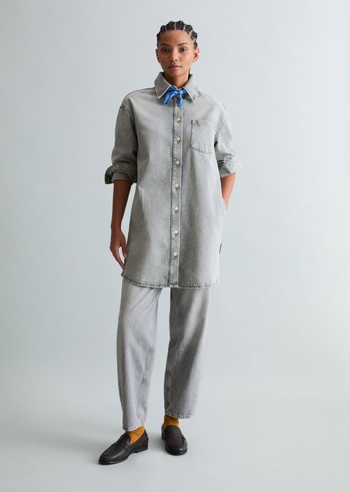 Jeans dress oversize — Light Grey