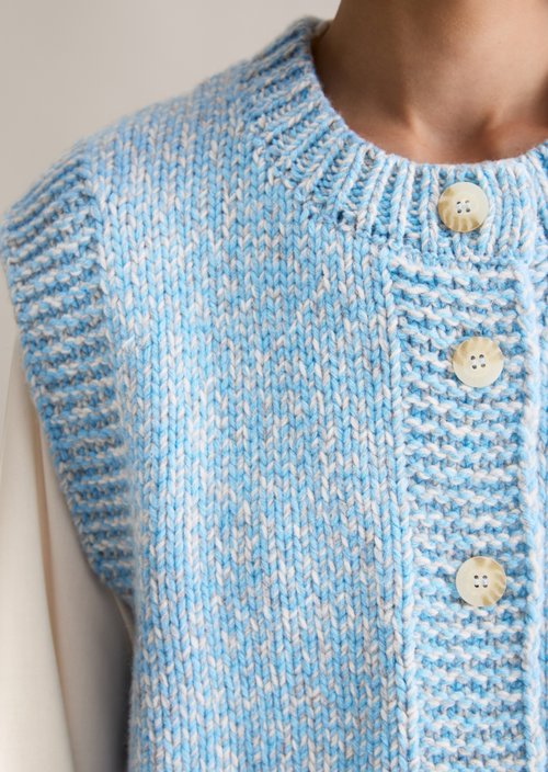 Regular sleeveless cardigan — Medium Blue