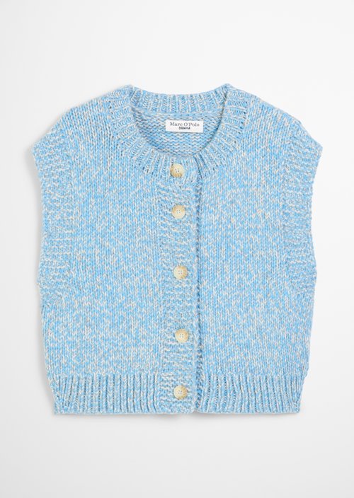 Regular sleeveless cardigan — Medium Blue