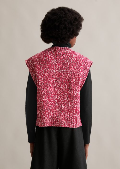 Regular sleeveless cardigan — Bright Red