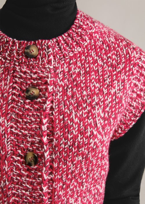 Regular sleeveless cardigan — Bright Red