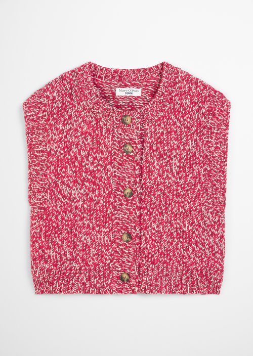 Regular sleeveless cardigan — Bright Red