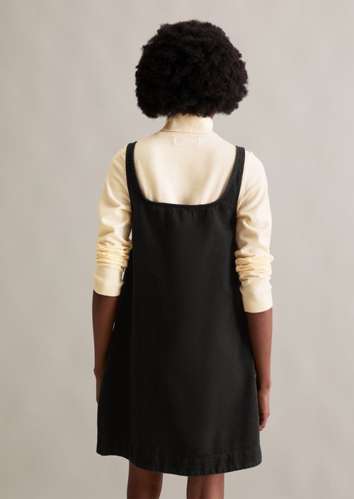 Jeans mini dress A-shape — Black