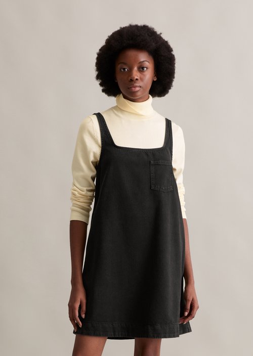 Jeans mini dress A-shape — Black