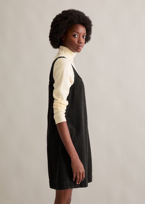 Jeans mini dress A-shape — Black