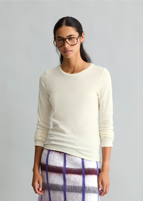 Longsleeve slim — Creamy White