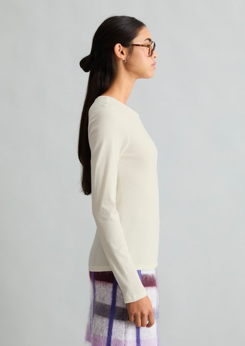 Longsleeve slim — Creamy White