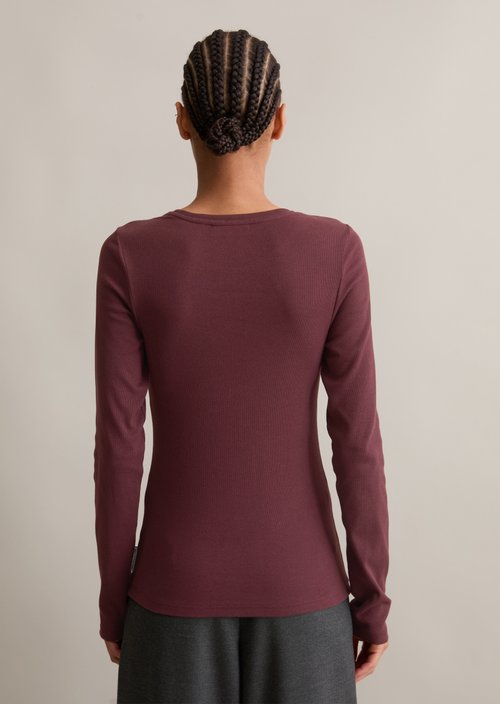 Longsleeve slim — Dark Maroon