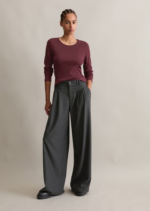 Longsleeve slim — Dark Maroon