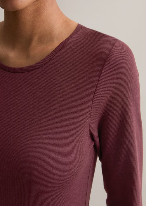 Longsleeve slim — Dark Maroon