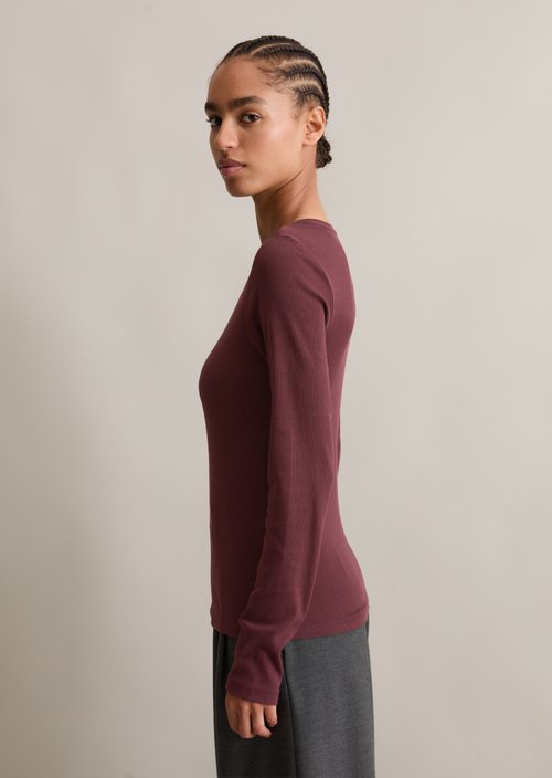 Longsleeve slim — Dark Maroon