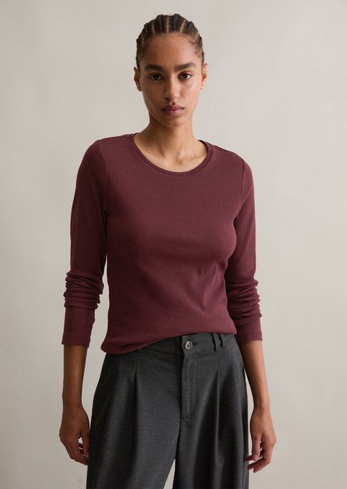 Longsleeve slim — Dark Maroon