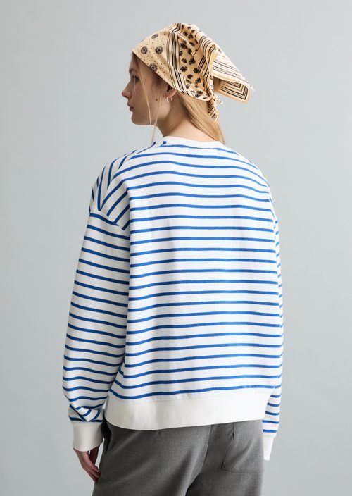 Oversize striped sweatshirt — Medium Blue