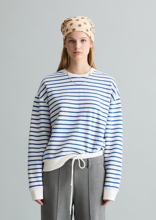 Oversize striped sweatshirt — Medium Blue