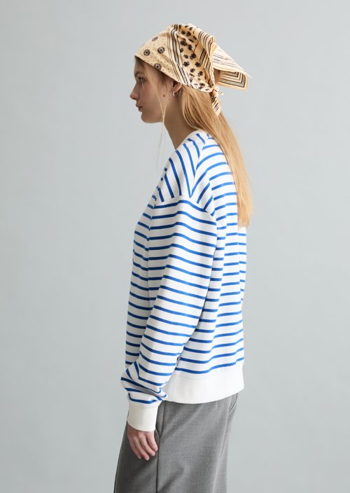 Oversize striped sweatshirt — Medium Blue