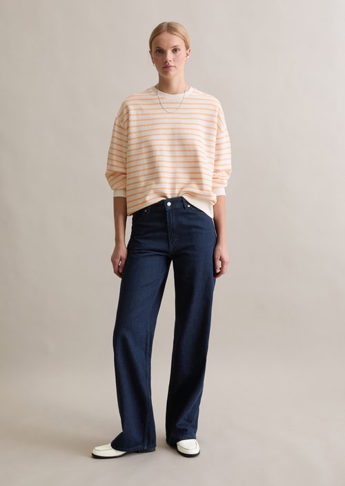Oversize striped sweatshirt — Light Orange