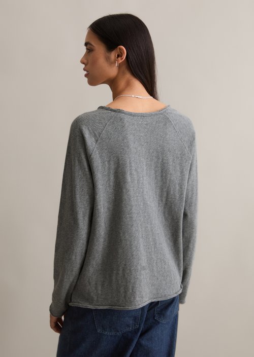 Serafino longsleeve relaxed — Asphalt Melange