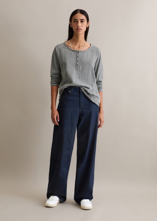 Serafino longsleeve relaxed — Asphalt Melange
