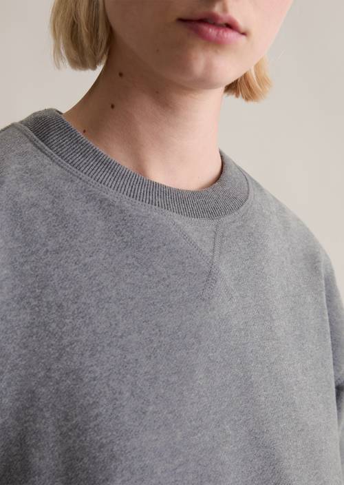 Sweat-shirt relaxed Asphalt Melange in detailaanzicht