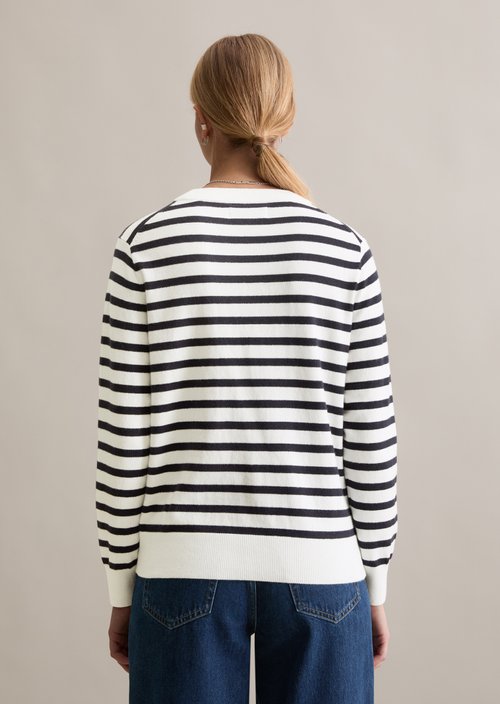 Regular striped sweater — Dark Blue
