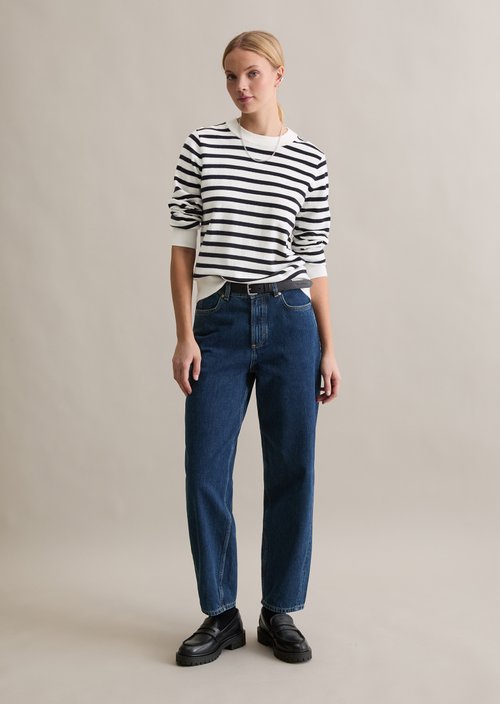 Regular striped sweater — Dark Blue