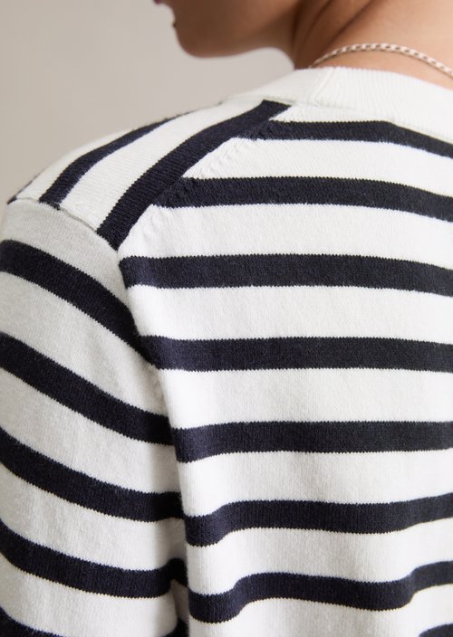 Regular striped sweater — Dark Blue