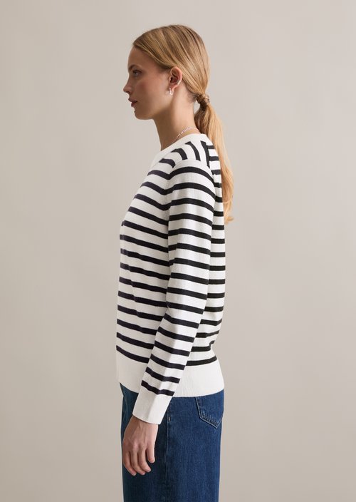 Regular striped sweater — Dark Blue