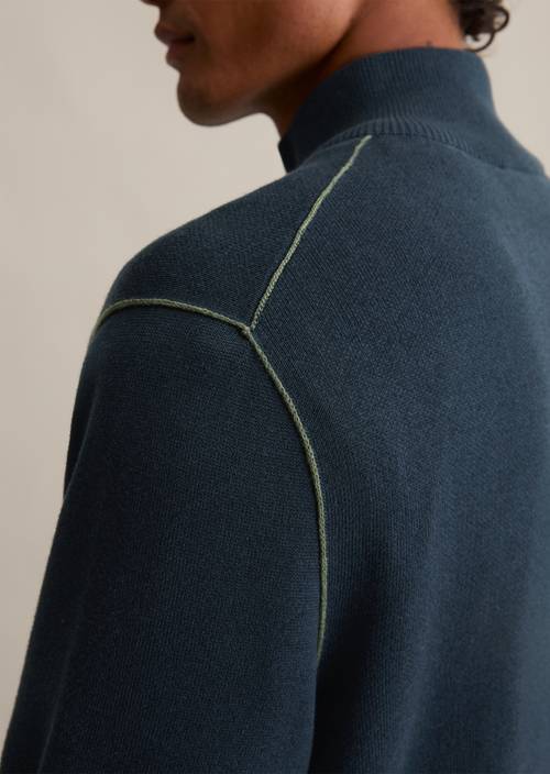 Troyer zrelaksowany Navy Teal w widoku szczegółowym