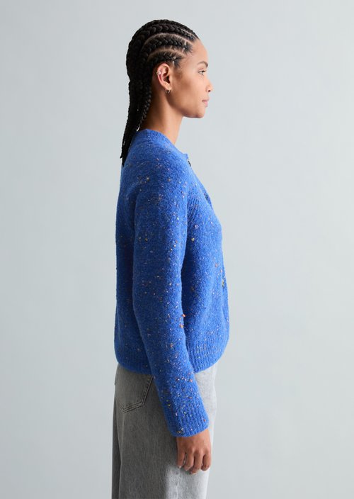 Bouclé cardigan relaxed — Pale Cobalt