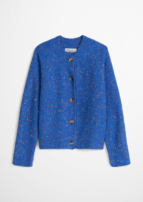 Bouclé cardigan relaxed — Pale Cobalt