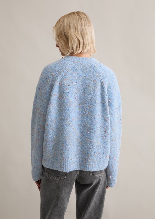 Bouclé cardigan relaxed — Blue Dusk