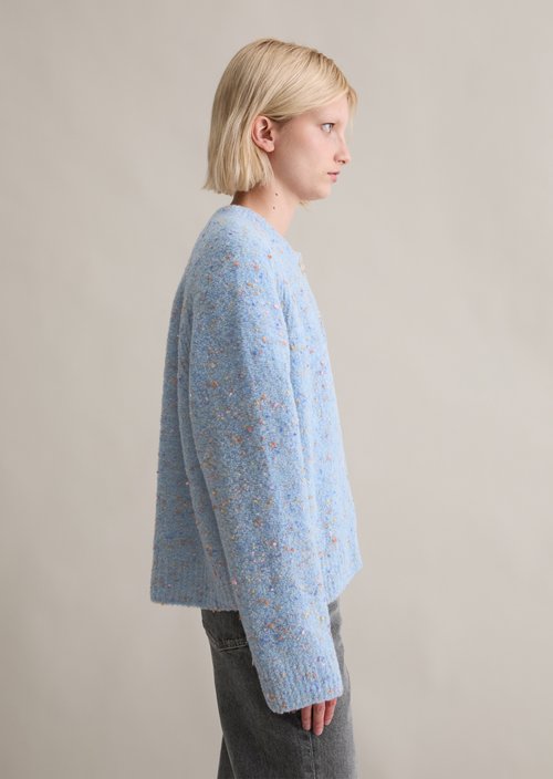Bouclé cardigan relaxed — Blue Dusk
