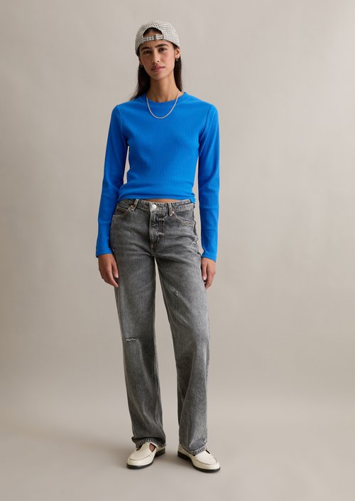 Longsleeve slim — Pale Cobalt