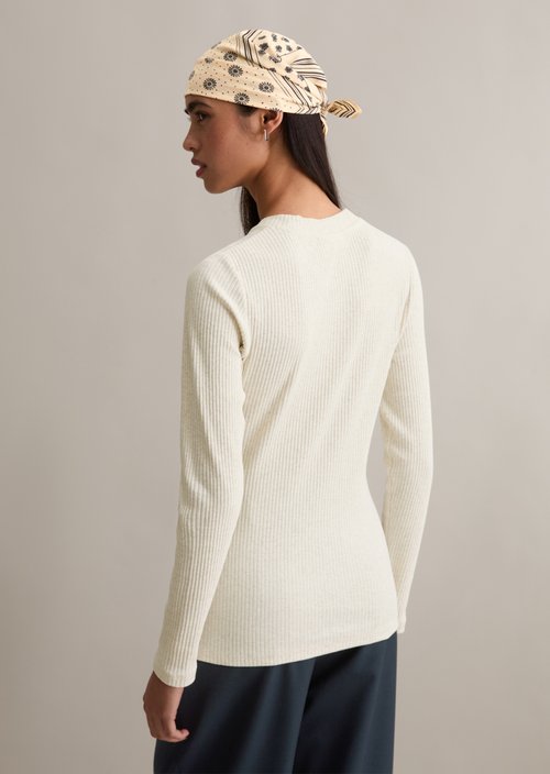 Ribbed jersey longsleeve slim — Desert Melange