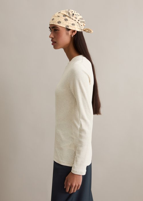 Ribbed jersey longsleeve slim — Desert Melange