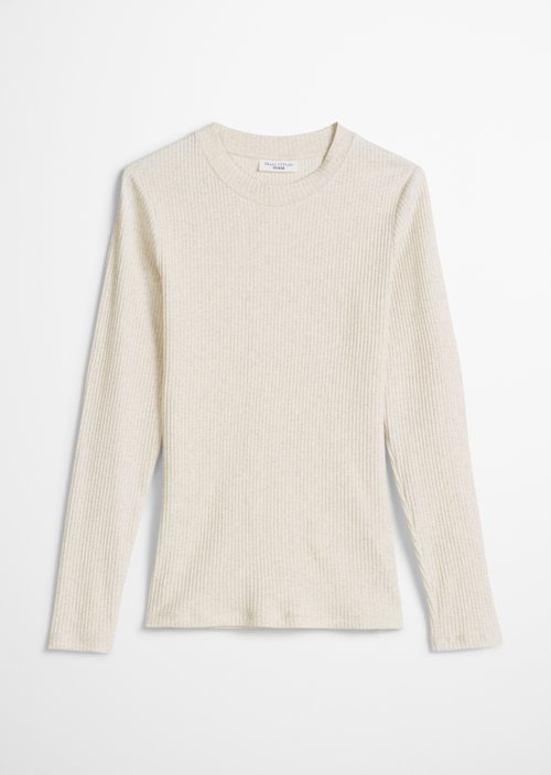 Ribbed jersey longsleeve slim — Desert Melange