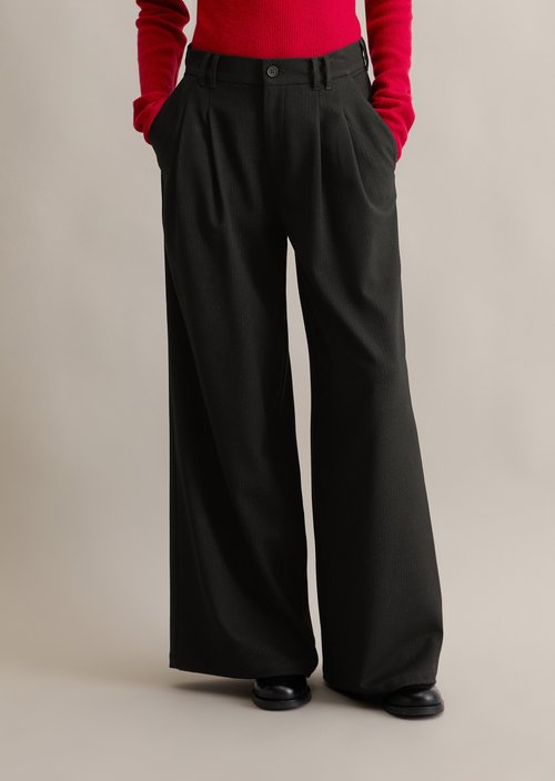 Relaxed pinstripe trousers — Black